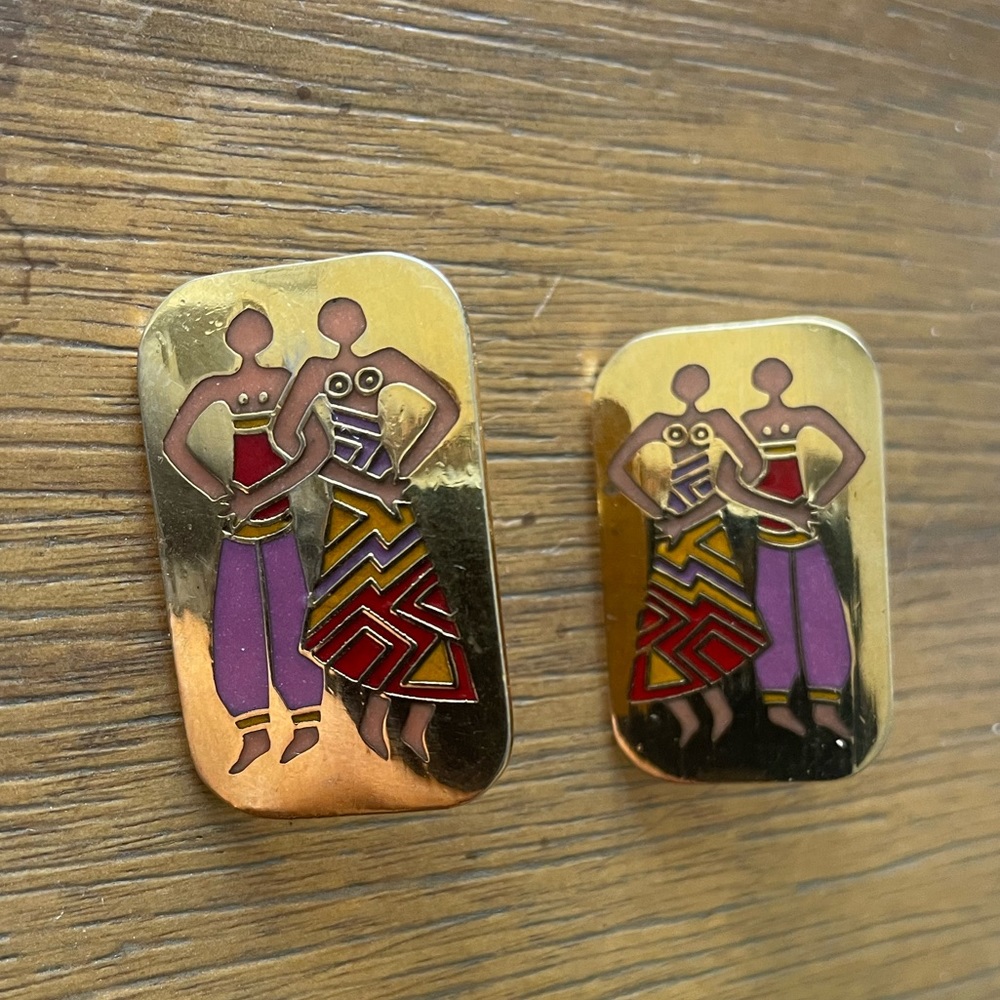 Laurel Burch earrings post repaired